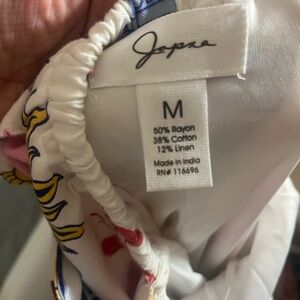 Strapless Floral Dress - White and Blue